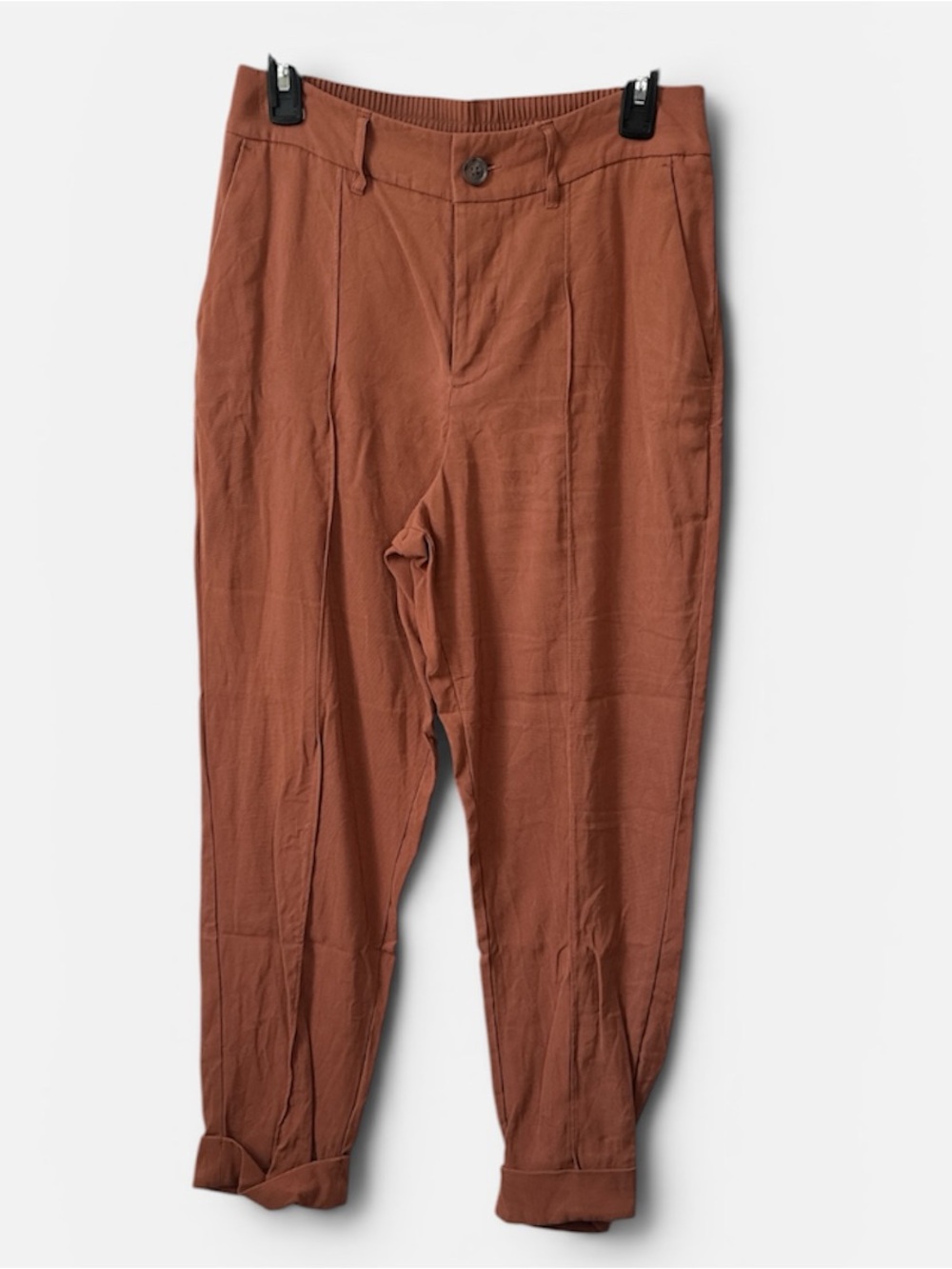 a new day Rust Brown Elastic Waist Trousers